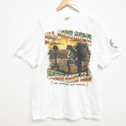 L★古着 半袖 ビンテージ Tシャツ メンズ 00年代 00s 兵士 コットン クルーネック USA製 白 ホワイト 25sep11 中古