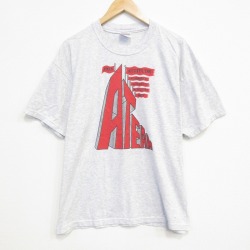 XL★古着 ヘインズ Hanes 半袖 ビンテージ Tシャツ メンズ 00年代 00s ATEAM クルーネック 薄グレー 霜降り 25sep11 中古