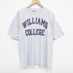 XL★古着 ジャンスポーツ 半袖 ビンテージ Tシャツ メンズ 90年代 90s ウィリアムズ 大きいサイズ コットン クルーネック USA製 グレー 霜降り 25sep11 中古