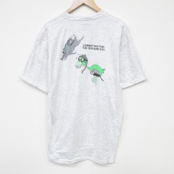 XL★古着 オニータ 半袖 ビンテージ Tシャツ メンズ 90年代 90s 鳥 イノシシ クルーネック 薄グレー 霜降り 25sep12 中古