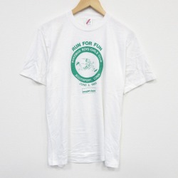 L★古着 ジャージーズ 半袖 ビンテージ Tシャツ メンズ 80年代 80s ランナー クルーネック USA製 白 ホワイト 25sep13 中古