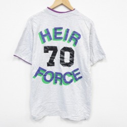 L★古着 SIGNAL 半袖 ビンテージ Tシャツ メンズ 90年代 90s HEIR コットン クルーネック USA製 薄グレー 霜降り 25sep13 中古