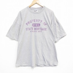 XL★古着 ジャージーズ 半袖 ビンテージ Tシャツ メンズ 00年代 00s MORTGAGE 大きいサイズ クルーネック グレー 霜降り 25sep16 中古