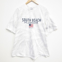 XL★古着 ヘインズ Hanes 半袖 ビンテージ Tシャツ メンズ 00年代 00s サウスビーチ 大きいサイズ コットン クルーネック 白他 ホワイト 25sep16 中古