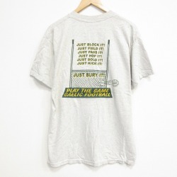 XL★古着 半袖 ビンテージ Tシャツ メンズ 00年代 00s メッセージ クルーネック 薄グレー 霜降り 25sep16 中古