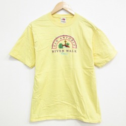 フルーツオブザルーム 00s 半袖Tシャツ サンアントニオ刺繍 イエロー M | 古着