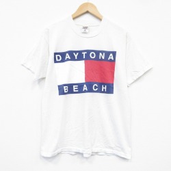 L★古着 フルーツオブザルーム 半袖 ビンテージ Tシャツ メンズ 00年代 00s デイトナビーチ クルーネック 白 ホワイト 25sep17 中古