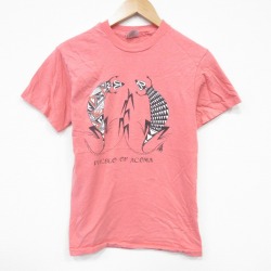 S★古着 ヘインズ Hanes 半袖 ビンテージ Tシャツ メンズ 90年代 90s ACOMA コットン クルーネック USA製 濃ピンク 25sep17 中古