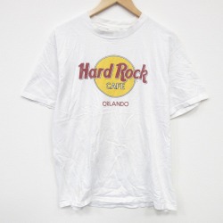 L★古着 半袖 ビンテージ Tシャツ メンズ 90年代 90s ハードロックカフェ コットン クルーネック USA製 白 ホワイト 25sep17 中古