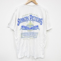 XL★古着 半袖 ビンテージ Tシャツ メンズ 90年代 90s SIMON 大きいサイズ コットン クルーネック USA製 白 ホワイト 25sep17 中古