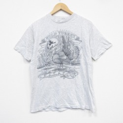 90s 半袖Tシャツ 鳥 グレー M | 古着