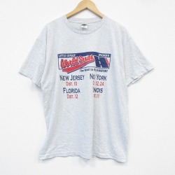 XL★古着 フルーツオブザルーム 半袖 ビンテージ Tシャツ メンズ 00年代 00s リトルリーグ クルーネック 薄グレー 霜降り 25sep18 中古