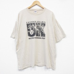 XL★古着 半袖 ビンテージ Tシャツ メンズ 00年代 00s マラソン 企業広告 大きいサイズ コットン クルーネック ベージュ カーキ 25sep18 中古