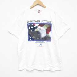 L★古着 フルーツオブザルーム 半袖 ビンテージ Tシャツ メンズ 00年代 00s 鳥 コットン クルーネック 白 ホワイト 25sep18 中古