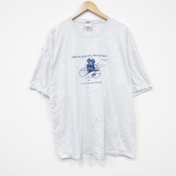 XL★古着 半袖 ビンテージ Tシャツ メンズ 00年代 00s 犬 大きいサイズ クルーネック 薄グレー 霜降り 25sep18 中古