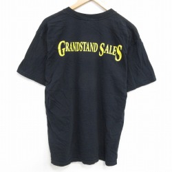 L★古着 半袖 ビンテージ Tシャツ メンズ 00年代 00s GRANDSTAND コットン クルーネック 黒 ブラック 25sep19 中古