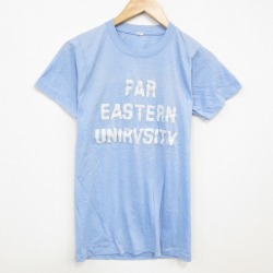 S★古着 半袖 ビンテージ Tシャツ メンズ 80年代 80s FAR フロッキー クルーネック 水色 霜降り 25sep19 中古