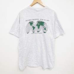 XL★古着 ヘインズ Hanes 半袖 ビンテージ Tシャツ メンズ 90年代 90s グローバルフォーカス 大きいサイズ コットン クルーネック USA製 薄グレー 霜降り 【spe】 25sep19 中古
