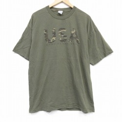 00s 半袖Tシャツ USAロゴ グリーン XL | 古着