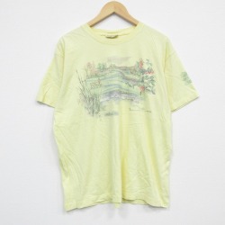 XL★古着 NORTHERN REFLECTIONS 半袖 ビンテージ Tシャツ メンズ 00年代 00s ゴルフ クルーネック 薄黄 イエロー 25sep19 中古