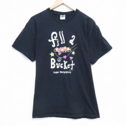 L★古着 半袖 ビンテージ Tシャツ メンズ 00年代 00s ハート コットン クルーネック 黒 ブラック 25sep20 中古