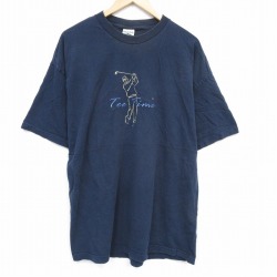 ゴルフ 00s 半袖Tシャツ 刺繍 ネイビー XL | 古着