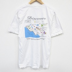 XL★古着 ヘインズ Hanes 半袖 ビンテージ Tシャツ メンズ 00年代 00s Discover コットン クルーネック 白 ホワイト 25sep22 中古