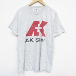 L★古着 フルーツオブザルーム 半袖 ビンテージ Tシャツ メンズ 90年代 90s AK コットン クルーネック USA製 薄グレー 霜降り 25sep24 中古