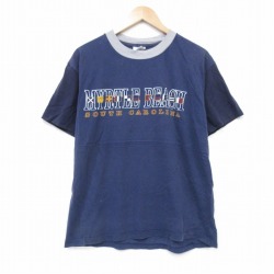 L★古着 半袖 ビンテージ Tシャツ メンズ 90年代 90s サウスカロライナ コットン クルーネック USA製 紺 ネイビー 25sep24 中古