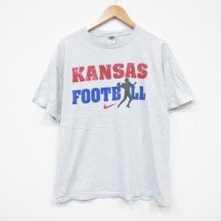 L★古着 フルーツオブザルーム 半袖 ビンテージ Tシャツ メンズ 00年代 00s カンザス クルーネック 薄グレー 霜降り 25sep24 中古