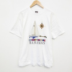 フルーツオブザルーム 90s 半袖Tシャツ バハマヨット ホワイト XL | 古着