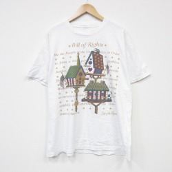 XL★古着 半袖 ビンテージ Tシャツ メンズ 90年代 90s 鳥小屋 クルーネック 白 ホワイト 25sep27 中古