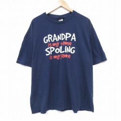 00s 半袖Tシャツ グランパ ネイビー XL | 古着