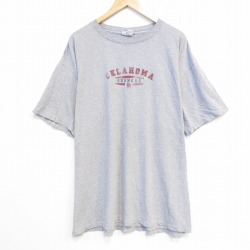 XL★古着 半袖 ビンテージ Tシャツ メンズ 90年代 90s オクラホマスーナーズ 大きいサイズ クルーネック USA製 グレー 霜降り 25sep25 中古