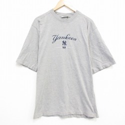 【50%OFF】リー 00s 半袖Tシャツ ニューヨークヤンキース刺繍 グレー XL | 古着