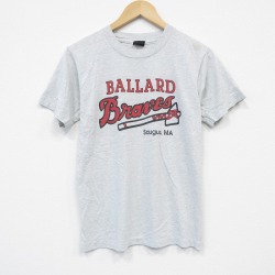 S★古着 スクリーンスターズ 半袖 ビンテージ Tシャツ メンズ 80年代 80s ブレーブス クルーネック USA製 薄グレー 霜降り 25sep26 中古