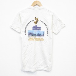 S★古着 半袖 ビンテージ Tシャツ メンズ 90年代 90s ゴッドアンドカントリー コットン クルーネック USA製 生成り 25sep26 中古