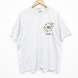 XL★古着 ヘインズ Hanes 半袖 ビンテージ Tシャツ メンズ 00年代 00s マリンパトロール クルーネック 薄グレー 霜降り 25sep26 中古