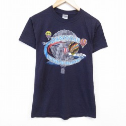 S★古着 半袖 ビンテージ Tシャツ メンズ 00年代 00s 気球 クルーネック 濃紫 パープル 霜降り 25sep29 中古