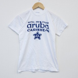S★古着 半袖 ビンテージ Tシャツ メンズ 80年代 80s aruba コットン クルーネック 白 ホワイト 25oct01 中古