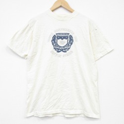 L★古着 ヘインズ 半袖 ビンテージ Tシャツ メンズ 80年代 80s オースティン コットン クルーネック USA製 薄ベージュ 26mar11