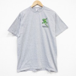 L★古着 ジャージーズ 半袖 ビンテージ Tシャツ メンズ 00年代 00s イグアナ クルーネック グレー 霜降り 26mar11