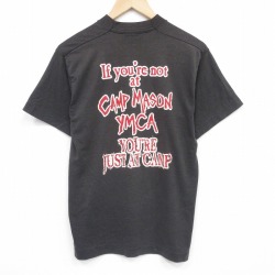 M★古着 フルーツオブザルーム 半袖 ビンテージ Tシャツ メンズ 90年代 90s メッセージ クルーネック USA製 黒 26mar19