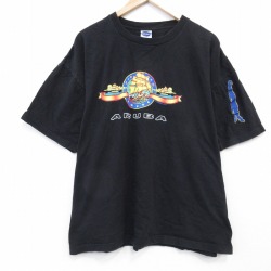 XL★古着 半袖 ビンテージ Tシャツ メンズ 00年代 00s ARUBA 大きいサイズ コットン クルーネック 黒 26mar23
