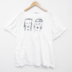 XL★古着 半袖 ビンテージ Tシャツ メンズ 90年代 90s 大きいサイズ コットン クルーネック USA製 白 26mar23