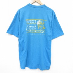 XL★古着 ジャージーズ 半袖 ビンテージ Tシャツ メンズ 90年代 90s ロデオ クルーネック USA製 水色 26mar24