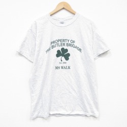 L★古着 半袖 ビンテージ Tシャツ メンズ 00年代 00s クローバー クルーネック 薄グレー 霜降り 26mar30