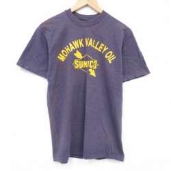 M★古着 ヘインズ 半袖 ビンテージ Tシャツ メンズ 80年代 80s スノコ コットン クルーネック USA製 紫 26mar31