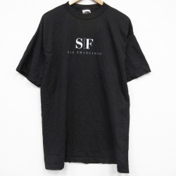 XL★古着 TULTEX 半袖 ビンテージ Tシャツ メンズ 90年代 90s サンフランシスコ 大きいサイズ コットン クルーネック 黒 26apr01