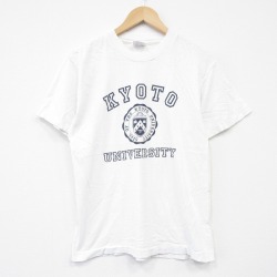L★古着 ヘインズ 半袖 ビンテージ Tシャツ メンズ 00年代 00s 京都大学 コットン クルーネック 白【spe】 26apr02